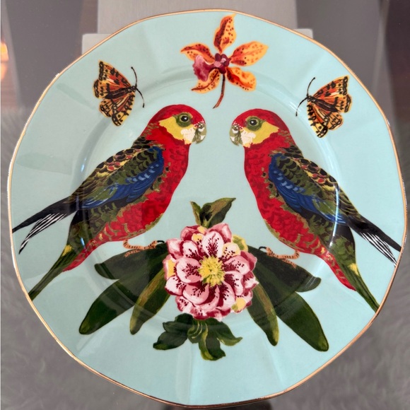 4 Colorful Parrot and Butterfly plates by Nathalie Lete’ for Anyhropologie - Picture 4 of 5